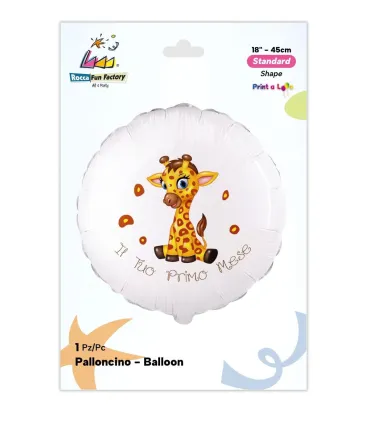Mylar Your First Month Giraffe Round 18" 1pc