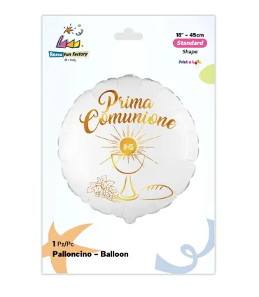 Mylar First Communion Gold Shaded Round 18" 1pc