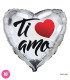 Mylar I Love You Silver Heart 18" 1pc
