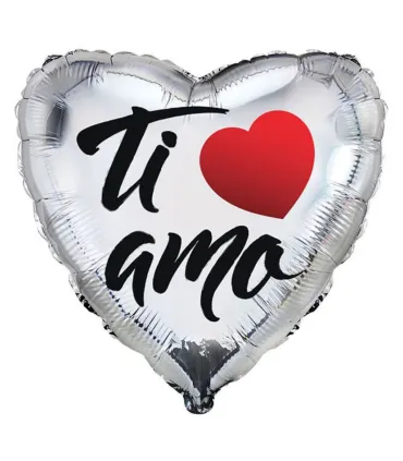 Mylar I Love You Silver Heart 18" 1pc