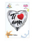 Mylar I Love You Silver Heart 18" 1pc