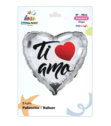 Mylar I Love You Silver Heart 18" 1pc
