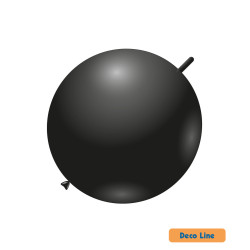 18" Linking Onyx Black  214 Rocca Decorator Line Latex Balloons bag of 10pcs