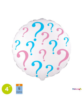 Mylar ? White Round MiniShape 4" cf. 5pcs