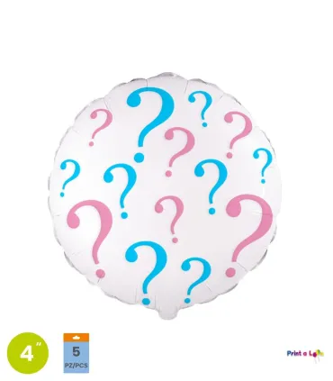 Mylar ? White Round MiniShape 4" cf. 5pcs