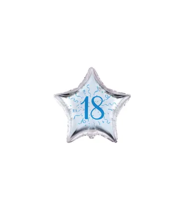 Mylar Number 18 Blue Star MiniShape 4" cf. 5pcs