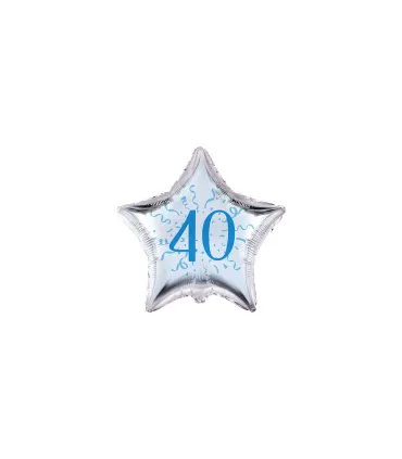 Mylar Number 40 Blue Star MiniShape 4" cf. 5pcs