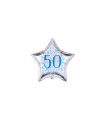 Mylar Number 50 Blue Star MiniShape 4" cf. 5pcs