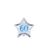 Mylar Number 60 Blue Star MiniShape 4" cf. 5pcs