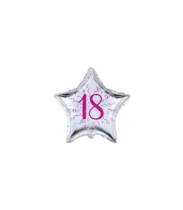 Mylar Number 18 Fuchsia Star MiniShape 4" cf. 5pcs