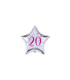 Mylar Number 20 Fuchsia Star MiniShape 4" cf. 5pcs