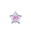 Mylar Number 20 Fuchsia Star MiniShape 4" cf. 5pcs