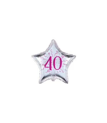 Mylar Number 40 Stars Fuchsia Star MiniShape 4" cf. 5pcs