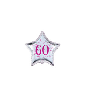 Mylar Number 60 Stelline Fuchsia Star MiniShape 4" cf. 5pcs