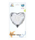 Mylar 25° Silver Heart MiniShape 9" cf. 5pcs
