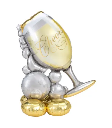 Mylar Champagne Glass with Bubbles Airloonz h51" 1pc