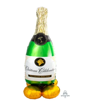 Mylar Champagne Bottle with Bubbles Airloonz h60" 1pc