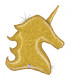 Mylar Unicorn Glitter Gold SuperShape h38" 1pc