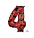 Mylar Mickey Mouse Forever Number 4 Red 26" 1pc