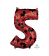 Mylar Mickey Mouse Forever Number 5 Red 26" 1pc