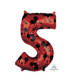 Mylar Mickey Mouse Forever Number 5 Red 26" 1pc
