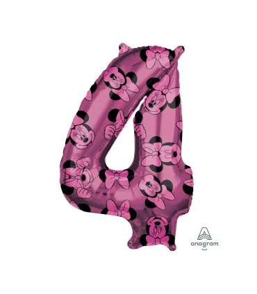 Mylar Minnie Forever Number 4 Pink 26" 1pc