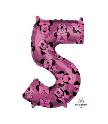 Mylar Minnie Forever Number 5 Pink 26" 1pc