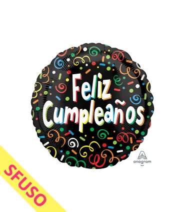 Mylar Feliz Cumpleaños Streamers Round 18" Loose