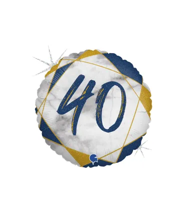 Mylar Round 40 Marbled Blue 18"