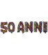 Mylar Kit Festoon 50 Years with Polka Dots h14" with valve 1pc