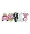 Mylar Wedding Banner with Straw Ribbons w37" 1pc