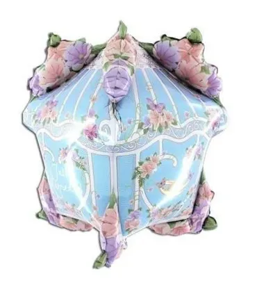 Mylar House of Love with 3D Wedding Rings h34" 1pc