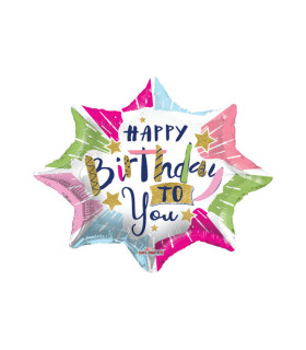 Mylar Happy Birthday To You Explosion Star 20" 1pc