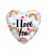 Mylar I Love You Rainbow Heart 18" 1pc