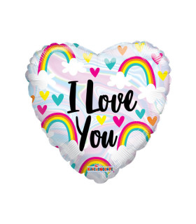 Mylar I Love You Rainbow Heart 18" 1pc