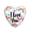 Mylar I Love You Rainbow Heart 18" 1pc