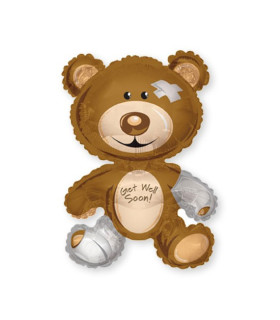 Mylar Get Well SuperShape Teddy Bear h36" 1pc