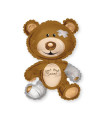 Mylar Get Well SuperShape Teddy Bear h36" 1pc
