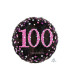 Mylar Happy Birthday 100 Pink Celebration Round 18" 1pc