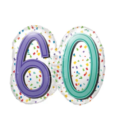 Mylar 60 Multicolor SuperShape w25" 1pc