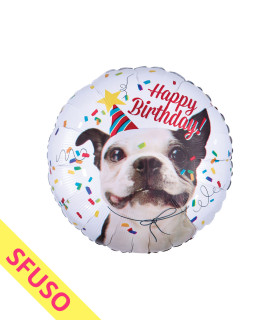 Mylar Happy Birthday Dog Round 18" Bulk