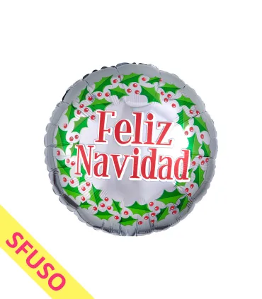 Mylar Feliz Navidad Round Garland 18" Loose