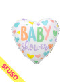 Mylar Baby Shower Heart 18" Bulk