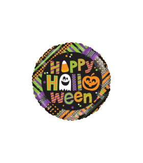 Mylar Happy Halloween Round MiniShape 9" pack 5pcs