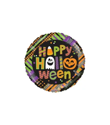 Mylar Happy Halloween Round MiniShape 9" pack 5pcs
