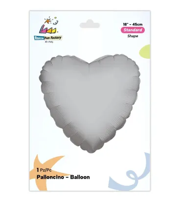 Mylar Heart Silver 18" 1pc
