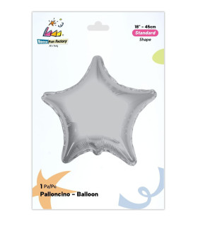 Mylar Star Silver 18" 1pc