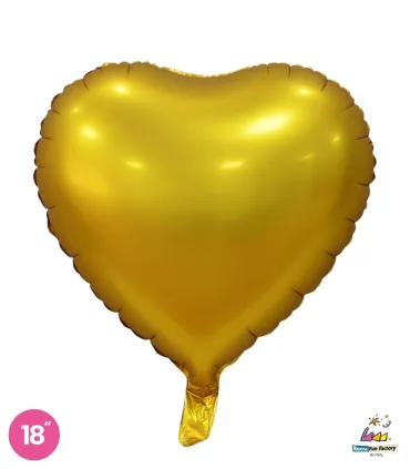 Mylar Satin Gold Heart 18" 1pc