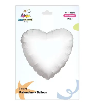 Mylar Heart White 18" 1pc
