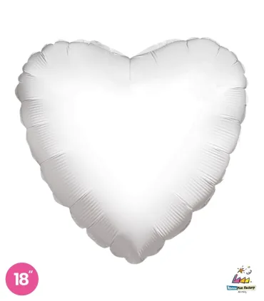 Mylar Heart White 18" 1pc